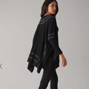 White House Black Market Black and Gray Sweater